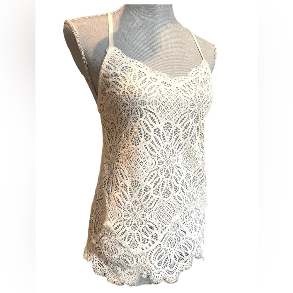 Victoria's Secret White Sheer Pure Lace Chemise Negligée, Size Small